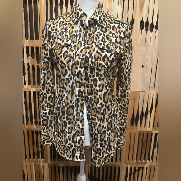 Tory Burch Tops - Tory Burch Leopard Print Button-Up Shirt - Tan, Black, Cream